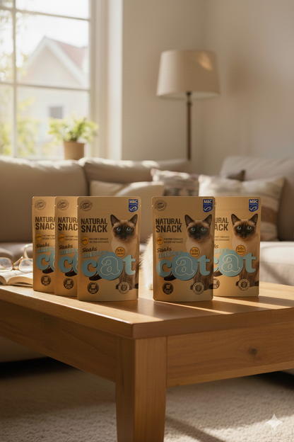 🐟 Mister Cat – Natural Snack Steaks Salmón y Bacalao