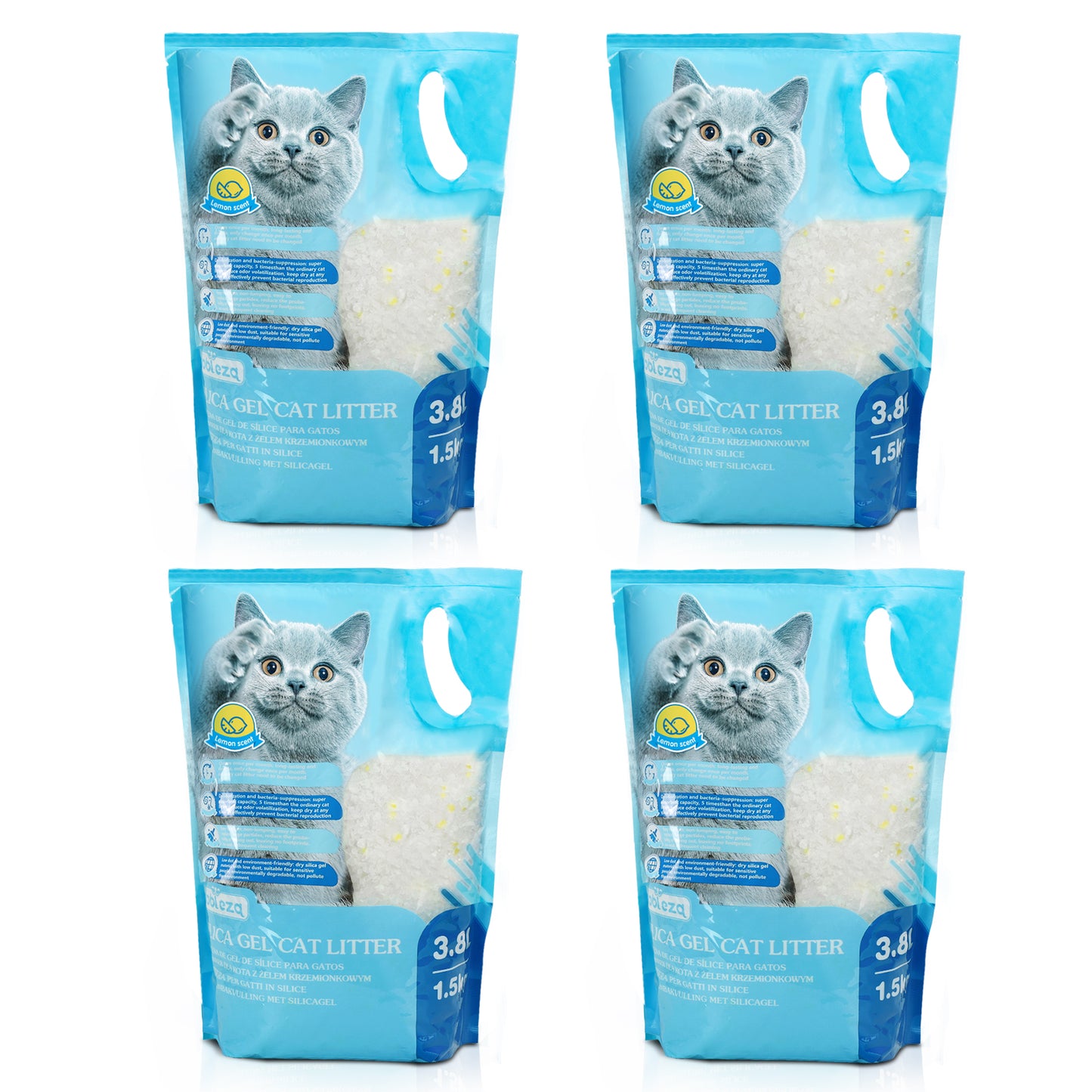 Arena para Gatos Nobleza Diamond Gel, 3.8L/1.5KG, Sílice Biodegradable, Agradable Aroma, Cristal Absorbente