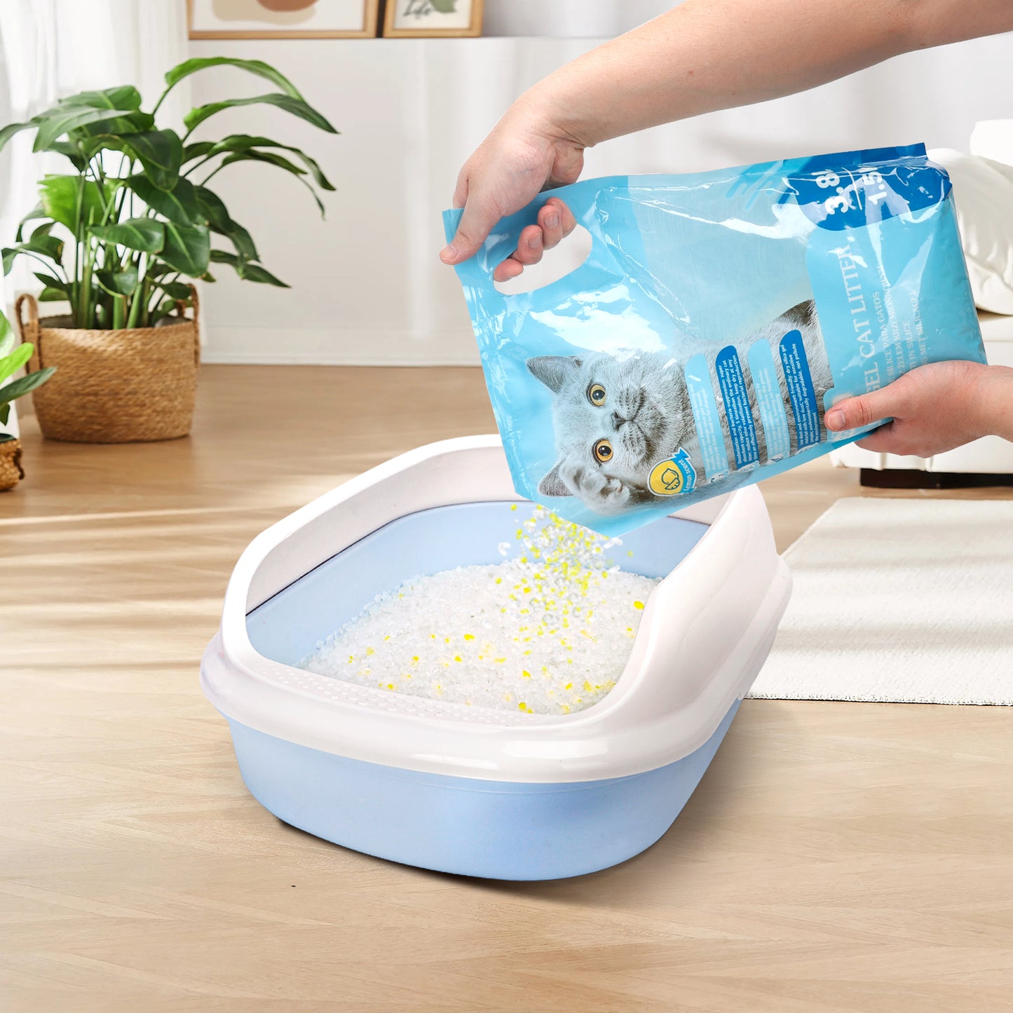 Arena para Gatos Nobleza Diamond Gel, 3.8L/1.5KG, Sílice Biodegradable, Agradable Aroma, Cristal Absorbente