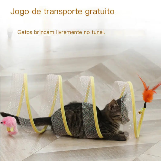 Túnel de Juego Plegable en Forma de S para Gatos y Mascotas😻