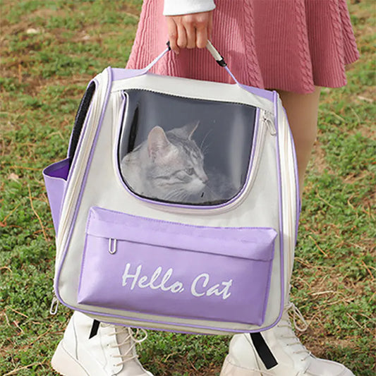 😻Nueva Mochila Transportadora para Gatos – Diseño Transparente y Espacioso