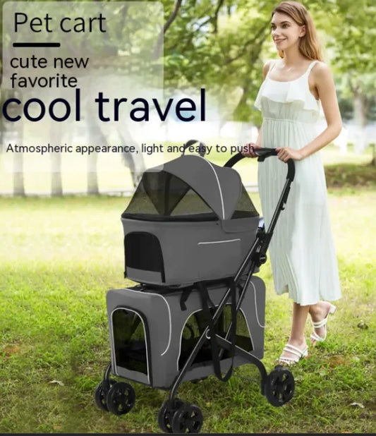 Carrito Plegable y Ligero para Perros Pequeños y Gatos🐾❤