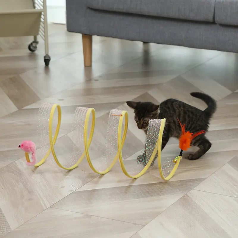 Túnel de Juego Plegable en Forma de S para Gatos y Mascotas😻