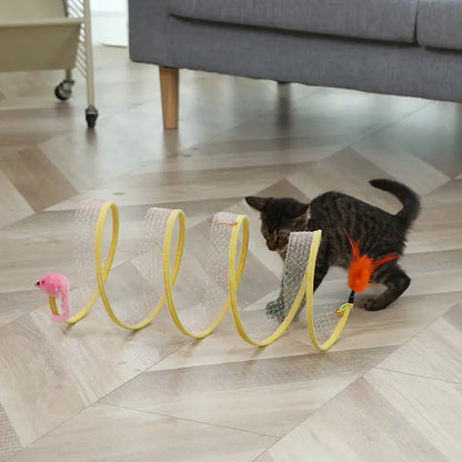 Túnel de Juego Plegable en Forma de S para Gatos y Mascotas😻
