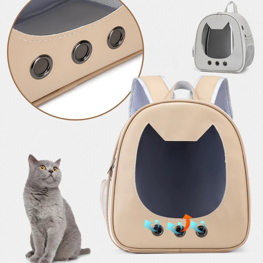 Mochila transportadora transparente para gatos