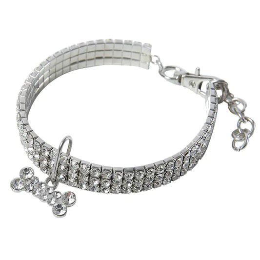 💎 Collar con Brillantes y Correa para Perros Pequeños