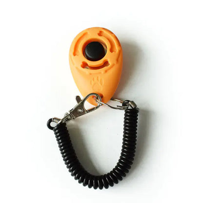 Clicker ajustable para adiestramiento de perros con correa tipo llavero.