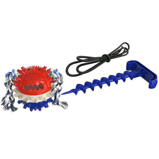 Pelota con cuerda para perros, resistente a mordidas y perfecta para jugar al aire libre y aliviar la dentición