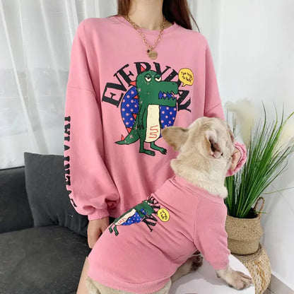 Ropa combinada con estampado de panda para dueño y perro🐾❤😻🐶