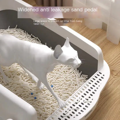 Caja de Arena para Gatos Grande Semi-Cerrada con Partes Desmontables