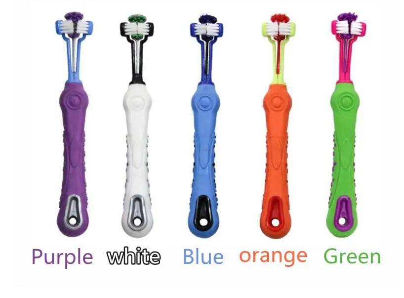 Cepillo de dientes de doble cabeza para el cuidado dental de perros y gatos