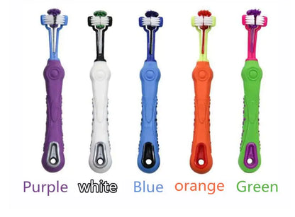 Cepillo de dientes de doble cabeza para el cuidado dental de perros y gatos