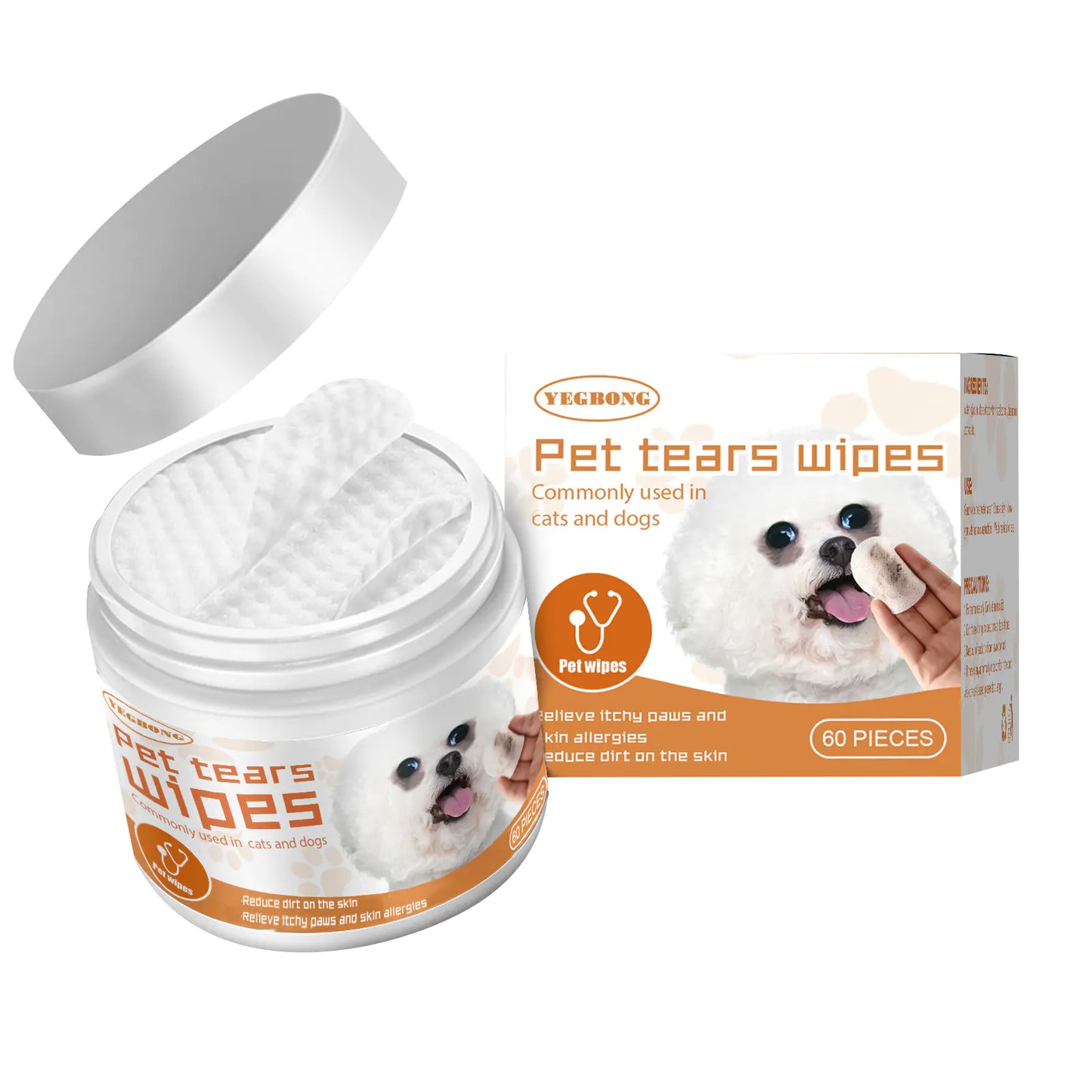 😻🐶Toallitas  para Perros y Gatos – Almohadillas de Limpieza Ocular