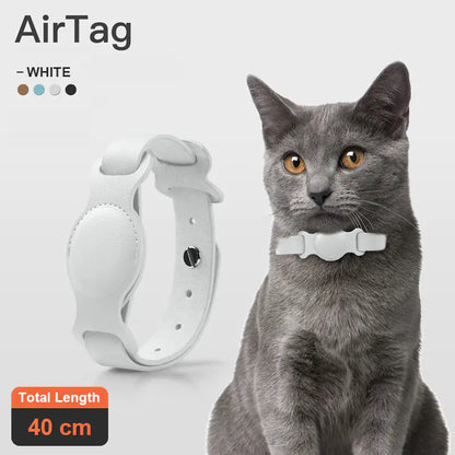 Funda de cuero para collar anti pérdida de mascotas