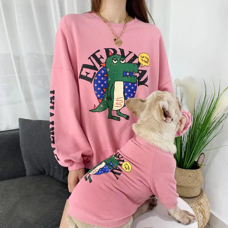 Ropa combinada con estampado de panda para dueño y perro🐾❤😻🐶