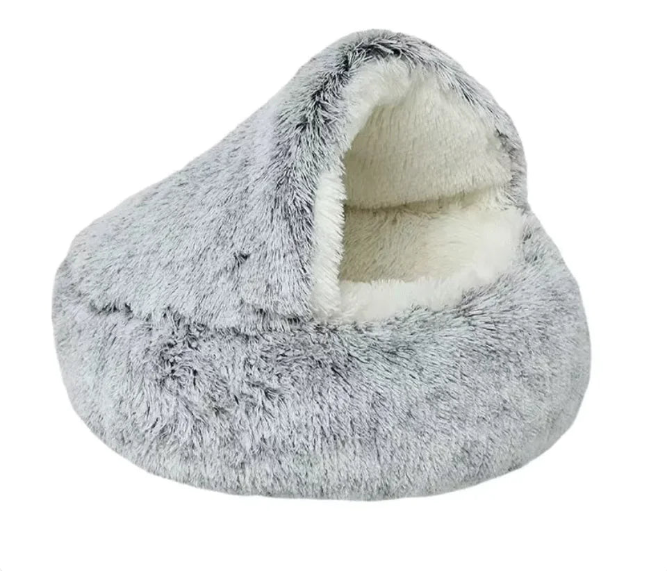 Cama semi-cerrada con cubierta universal nido de cuatro estaciones para perros pequeños y mascotas ✅