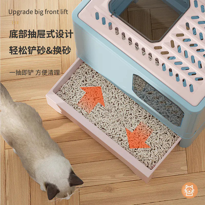 Arenero Cerrado XL para Gatos con Cajón Extraíble – Comodidad y Limpieza en Uno🐾😻