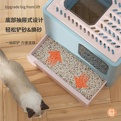 Arenero Cerrado XL para Gatos con Cajón Extraíble – Comodidad y Limpieza en Uno🐾😻