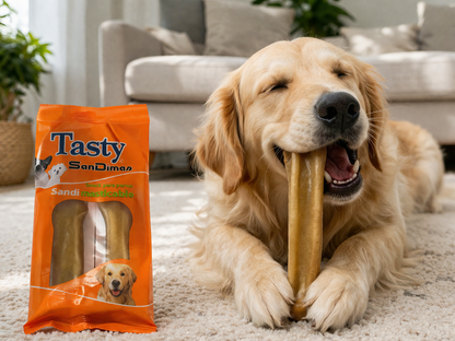 🐾 Hueso Vacuno Prensado 11 cm (Pack x2)snack natural!