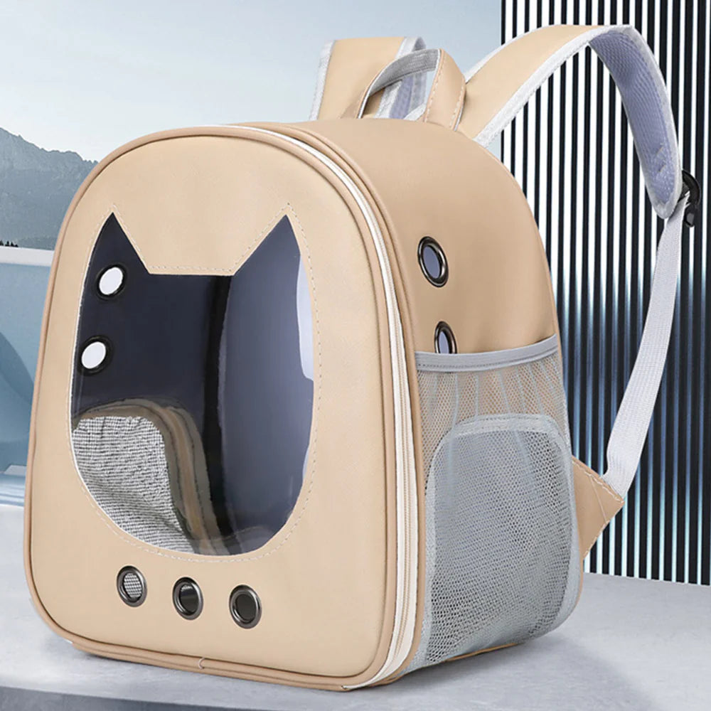 Mochila transportadora transparente para gatos