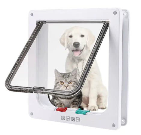 ✅ Puerta para mascotas con cierre de seguridad en plástico ABS
