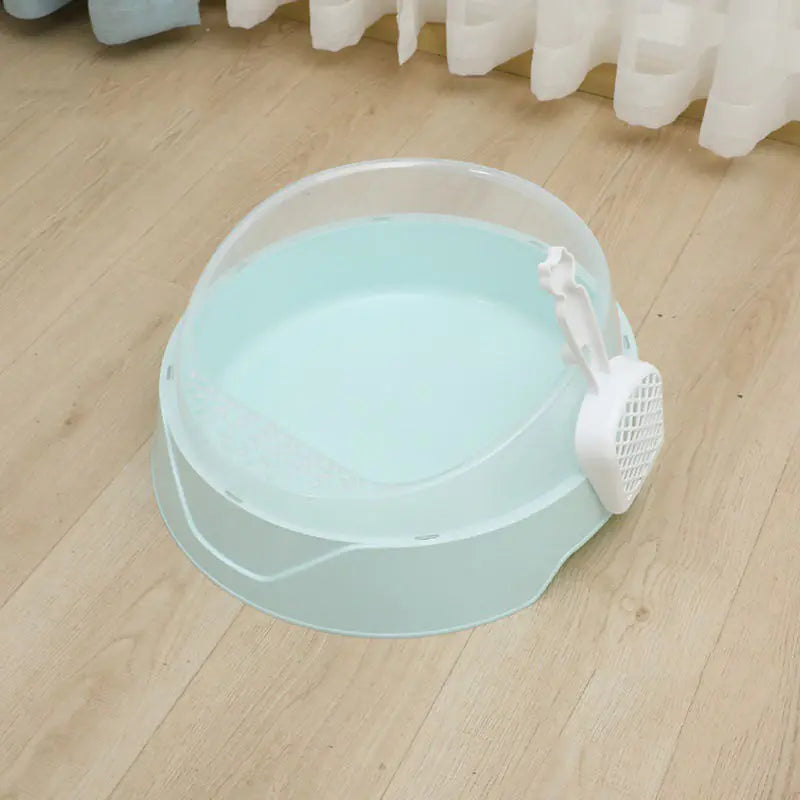 "Caja de Arena Grande Semi-Cerrada para Gatos con Pala"