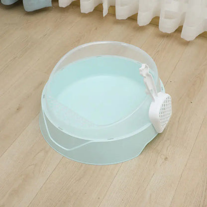 "Caja de Arena Grande Semi-Cerrada para Gatos con Pala"