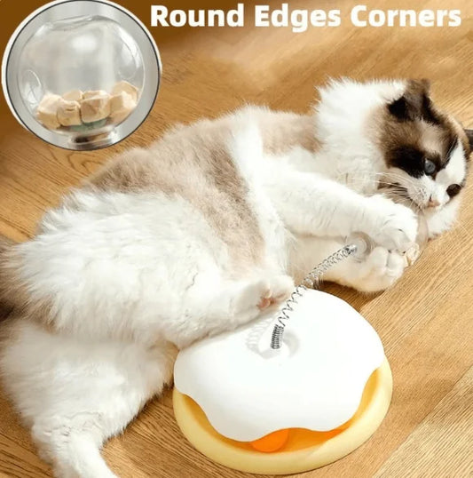 😻Juguete interactivo para gatos con dispensador de comida y alimentación lenta