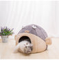 Casa de Gato de Terciopelo Cálido – Cama Nido en Forma de Pez Globo para Todas las Estaciones