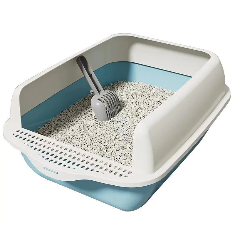 Caja de Arena para Gatos Grande Semi-Cerrada con Partes Desmontables