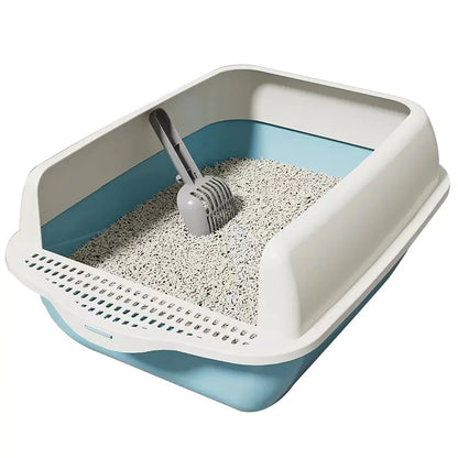 Caja de Arena para Gatos Grande Semi-Cerrada con Partes Desmontables