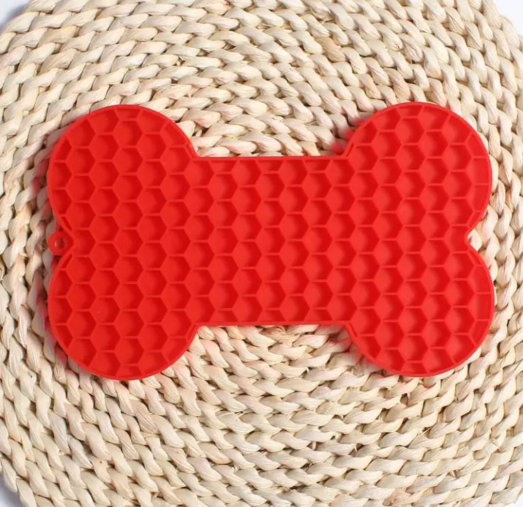 🐶🐾Alfombrilla de Silicona en Forma de Hueso para Perros — Lento Alimentación y Lamer