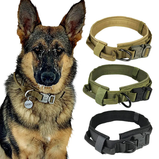 🐶Collar táctico ajustable  para perro de camuflaje.