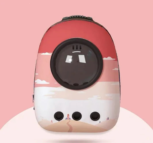 Mochila Cápsula Transparente y Portátil para Salidas con Mascotas