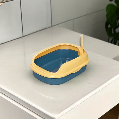 Caja de Arena Semicerrada para Gatos con Pala Resistente