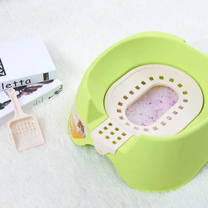Caja de arena semi-cerrada para gatos con propiedades antibacterianas😻🏡