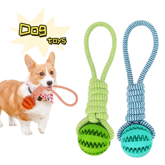 🐶✨Juguetes interactivos de goma para perros con golosinas y cuerdas
