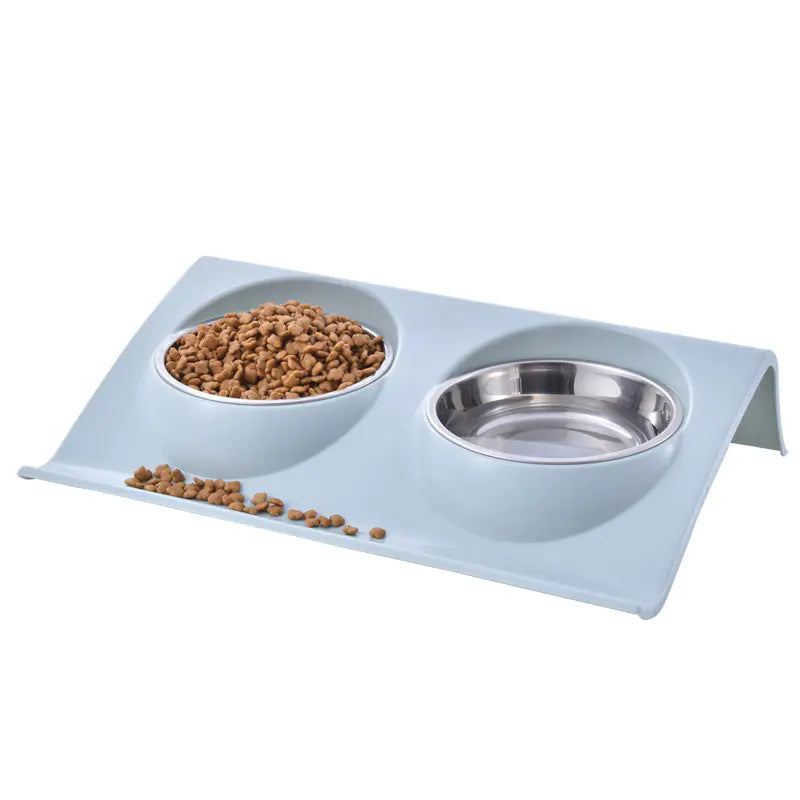 Comedero doble de acero inoxidable para perros y gatos🐶😻