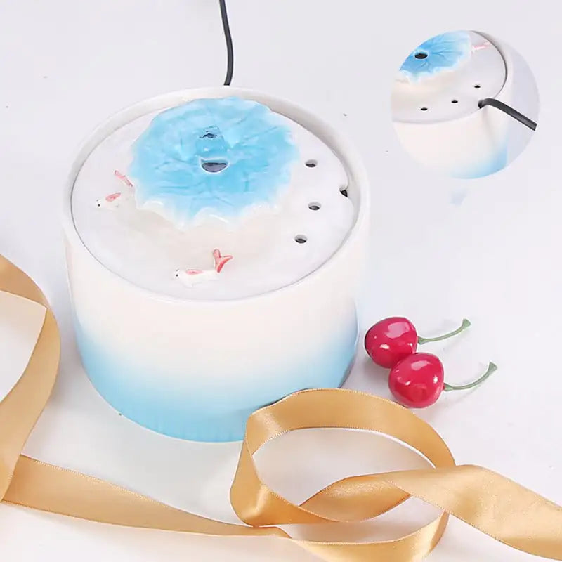 Fuente de Agua con Termostato Calefactable Automático para Gatos – Modelo Flor de Loto