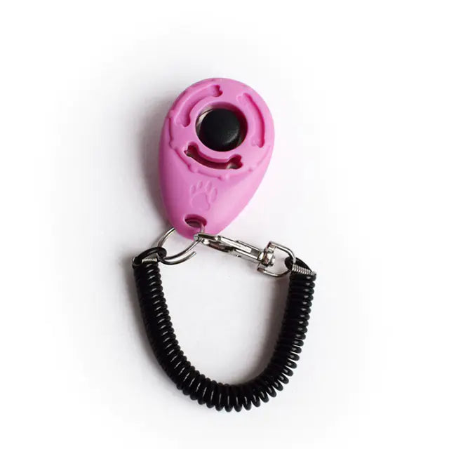 Clicker ajustable para adiestramiento de perros con correa tipo llavero.