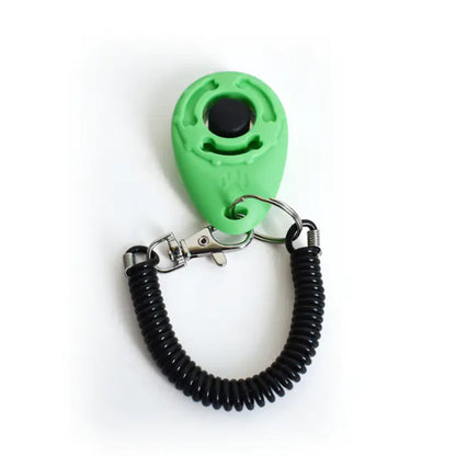 Clicker ajustable para adiestramiento de perros con correa tipo llavero.