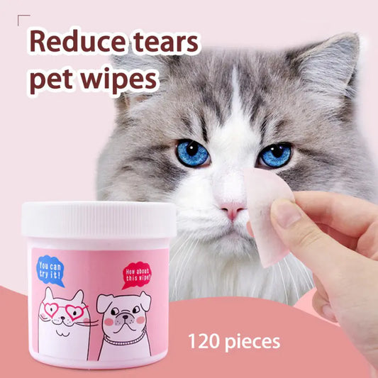 😻Toallitas para Limpieza de Ojos de Mascotas – 120 Unidades