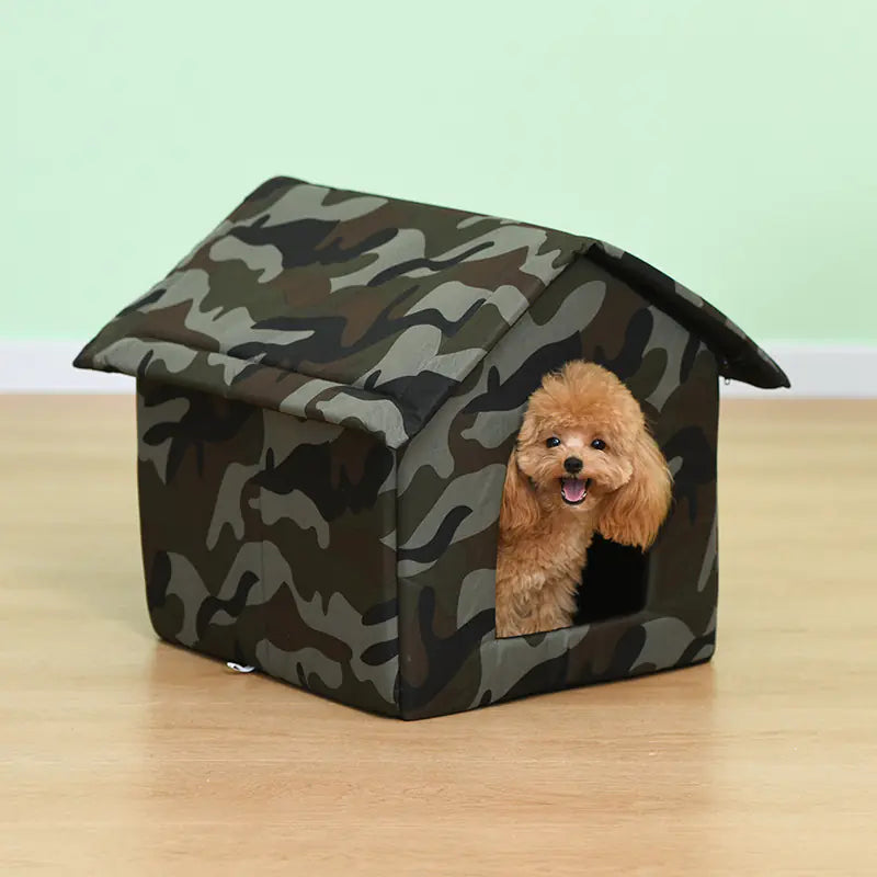 🏡 Casita impermeable de exterior para perros y gatos — tela Oxford resistente