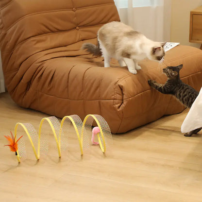Túnel de Juego Plegable en Forma de S para Gatos y Mascotas😻