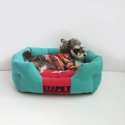 🐾🐶Cama Rayada para Mascotas – Para Perros Grandes, Medianos y Pequeños