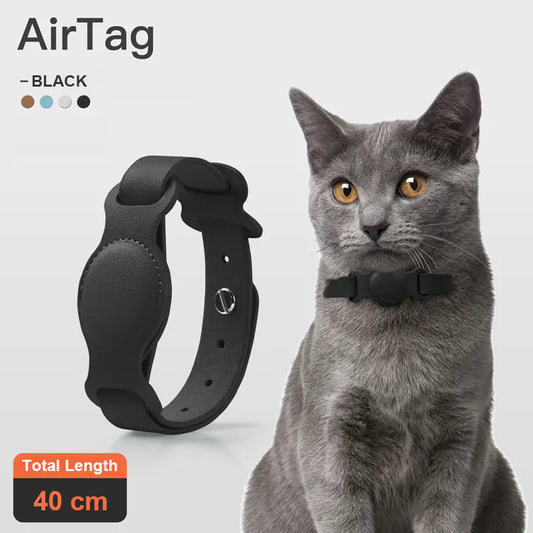 Funda de cuero para collar anti pérdida de mascotas