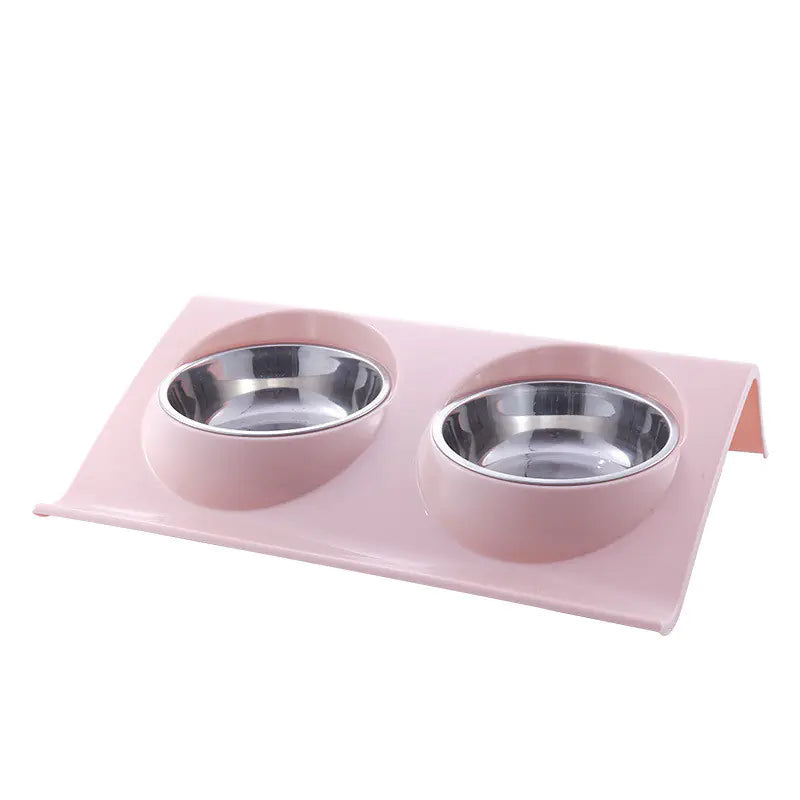 Comedero doble de acero inoxidable para perros y gatos🐶😻