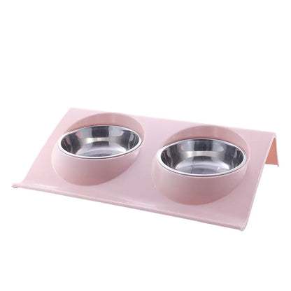 Comedero doble de acero inoxidable para perros y gatos🐶😻