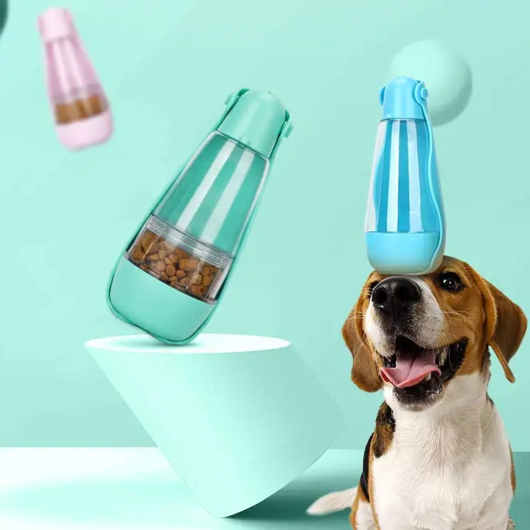 Botella de Agua Portátil para Mascotas – 2 en 1 para Perros y Gatos🐾
