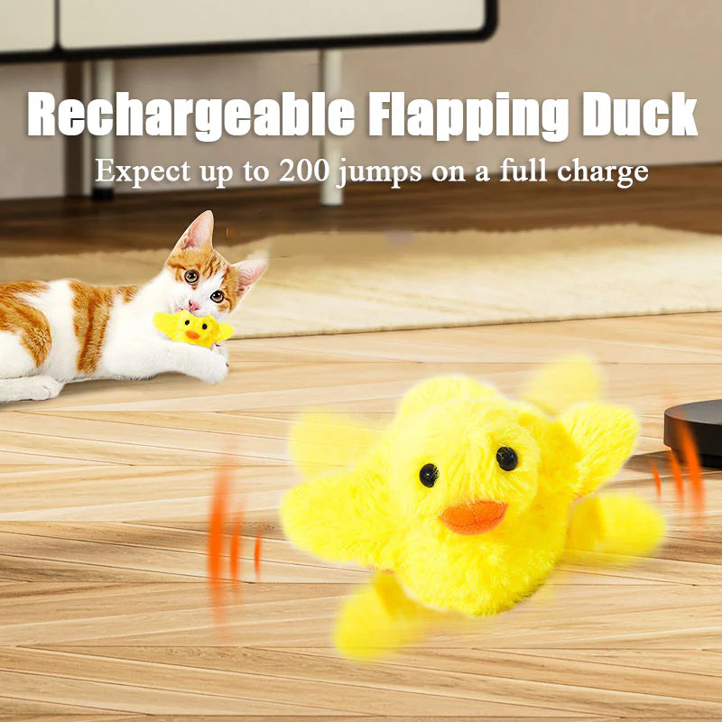 🦆Juguete de Sonido de Pato de Peluche con Flushing para Gatos